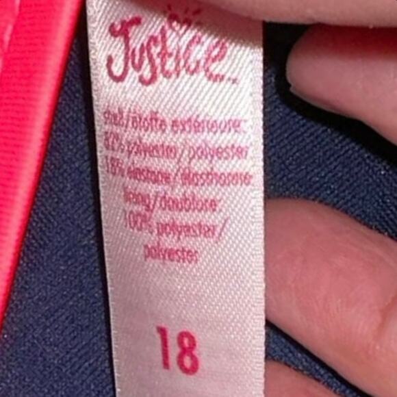 NWT Justice Neon Pink Laser Cut High Neck Bikini Top Girls Size 18 - Picture 3 of 5